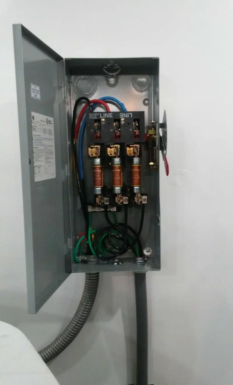 Three-phase disconnect switch installed for Electrical Wiring & Rewiring in Stillwater